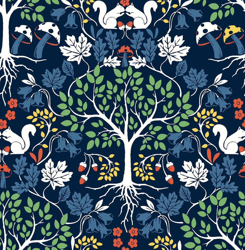 Leo Blueberry Tree Wallpaper by A-Street Prints A-Street Select Covers about 56.4 square feet 20.5-in by 33-ft long roll Unpasted 21.25 - Fabric Carolina -