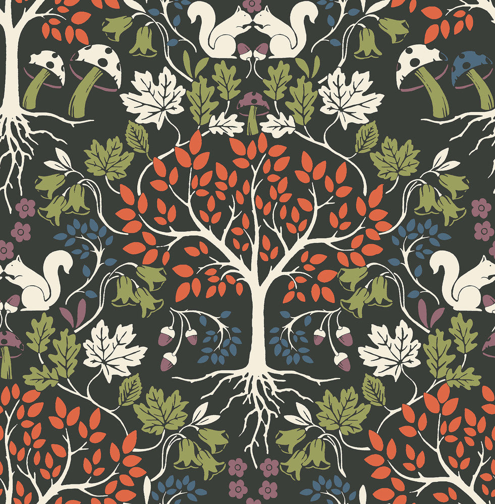 Leo Black Tree Wallpaper by A-Street Prints A-Street Select Covers about 56.4 square feet 20.5-in by 33-ft long roll Unpasted 21.25 - Fabric Carolina -