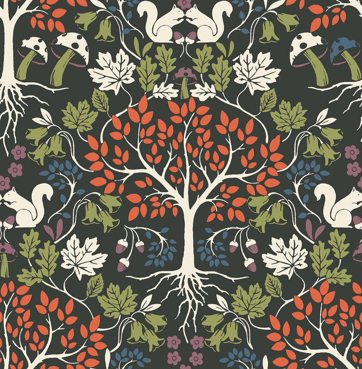 Leo Black Tree Wallpaper by A-Street Prints A-Street Select Covers about 56.4 square feet 20.5-in by 33-ft long roll Unpasted 21.25 - Fabric Carolina -