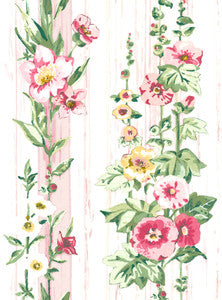 Delisa Pink Floral Stripe Wallpaper by A-Street Prints