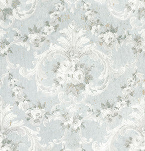 This Old Hudson Vintage Blue Rose Damask Wallpaper by A-Street Prints