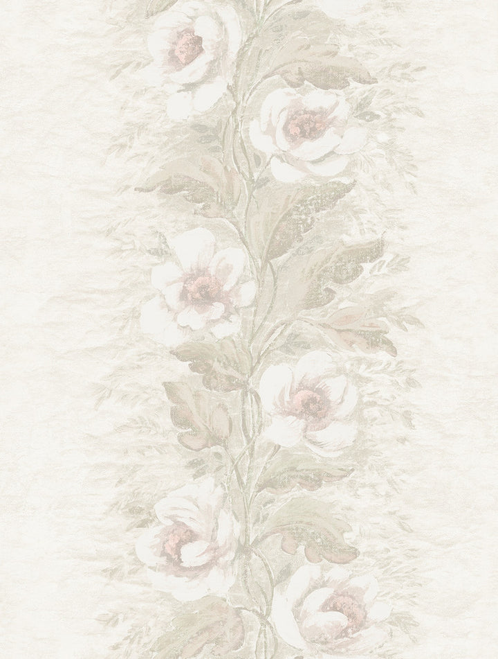 Dutch Garland Blush Gardenia Stripe Wallpaper by A-Street Prints Zio and Sons Covers about 56.4 square feet 20.5-in by 33-ft long roll Unpasted 27.5 - Fabric Carolina -