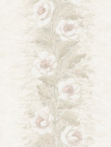 Dutch Garland Blush Gardenia Stripe Wallpaper by A-Street Prints