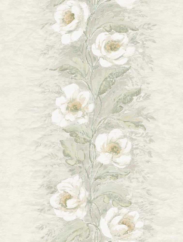 Dutch Garland Timeless Grey Gardenia Stripe Wallpaper by A-Street Prints Zio and Sons Covers about 56.4 square feet 20.5-in by 33-ft long roll Unpasted 27.5 - Fabric Carolina -