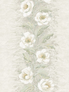 Dutch Garland Timeless Grey Gardenia Stripe Wallpaper by A-Street Prints