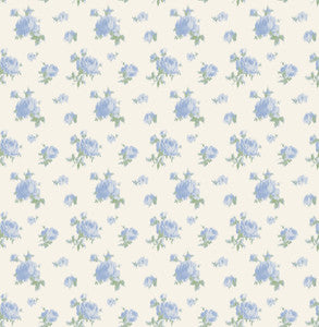 Ikat Rose Blue Small Print Wallpaper by A-Street Prints