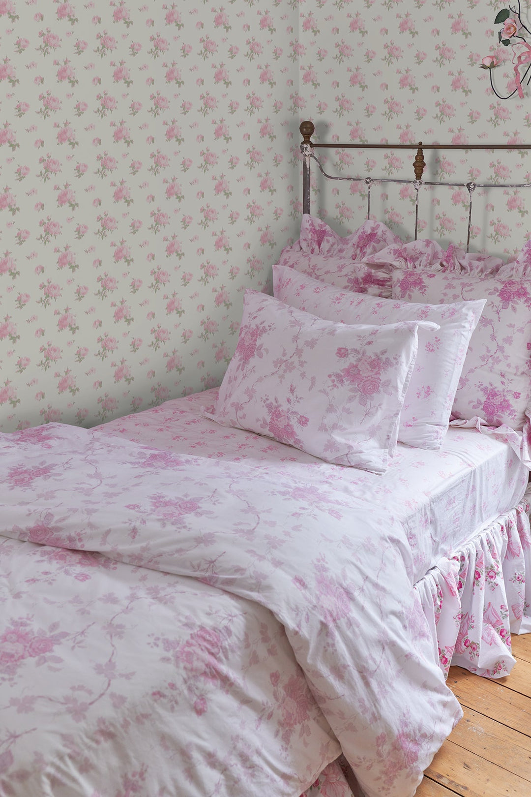 Ikat Rose Tinted Petals Small Print Wallpaper by A-Street Prints Designer