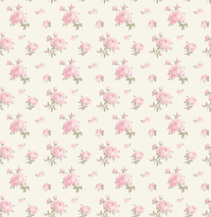 Ikat Rose Tinted Petals Small Print Wallpaper by A-Street Prints LoveShackFancy Covers about 56.4 square feet 20.5-in by 33-ft long roll Unpasted 20.5 - Fabric Carolina -