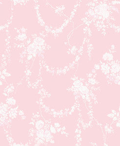 Chandelier Gates Easter Pink Floral Drape Wallpaper by A-Street Prints