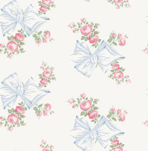 Rosa Beaux Pastel Blue Large Bow Spot Wallpaper by A-Street Prints
