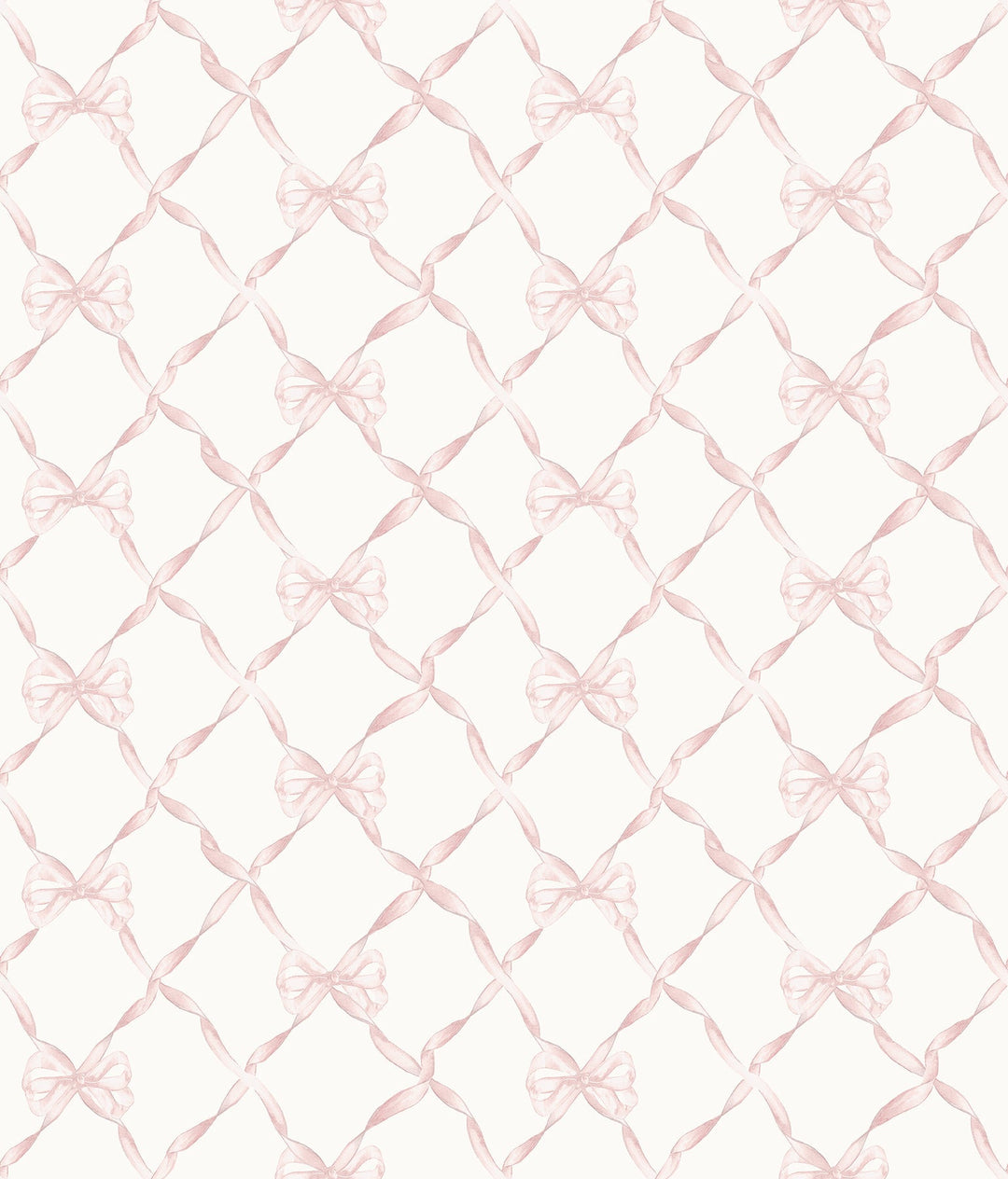 Baby Bow Faded Primrose Ribbon Trellis Wallpaper by A-Street Prints Designer