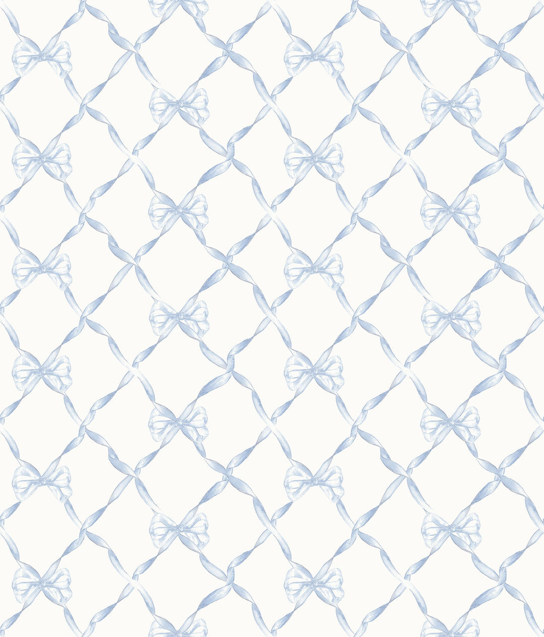 Baby Bow Blue Bella Ribbon Ribbon Trellis Wallpaper by A-Street Prints Designer