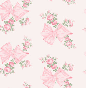 Rosa Beaux Pink Mint Large Bow Spot Wallpaper by A-Street Prints