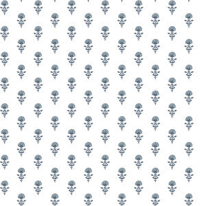 Libby Blue Heather Mini Floral Wallpaper by A-Street Prints