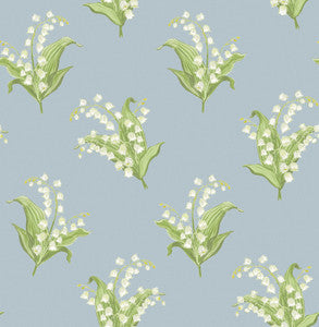 Farmington Blue Heather Lily of the Valley Wallpaper by A-Street Prints