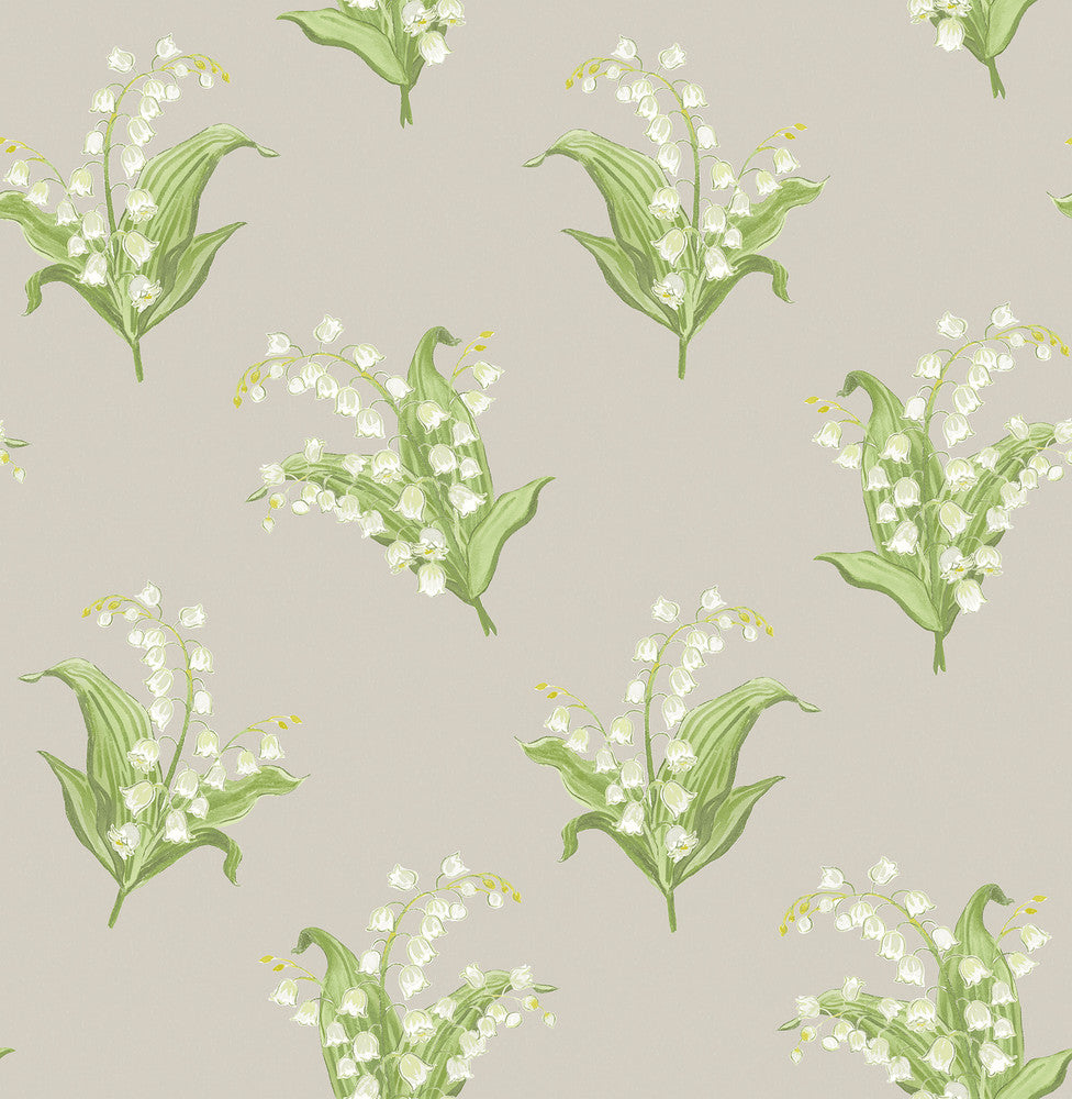 Farmington Stone Lily of the Valley Wallpaper by A-Street Prints Erin Gates Covers about 56.4 square feet 20.5-in by 33-ft long roll Unpasted 21 - Fabric Carolina -