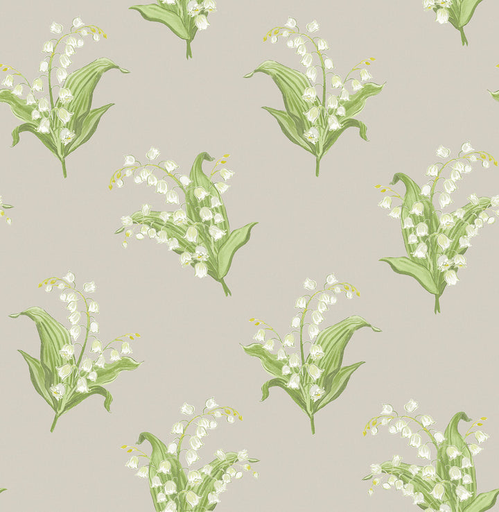Farmington Stone Lily of the Valley Wallpaper by A-Street Prints Erin Gates Covers about 56.4 square feet 20.5-in by 33-ft long roll Unpasted 21 - Fabric Carolina -