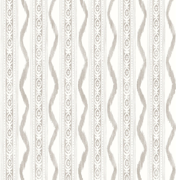 Rhys Stone IKAT Stripe Wallpaper by A-Street Prints Erin Gates Covers about 56.4 square feet 20.5-in by 33-ft long roll Unpasted 21 - Fabric Carolina -