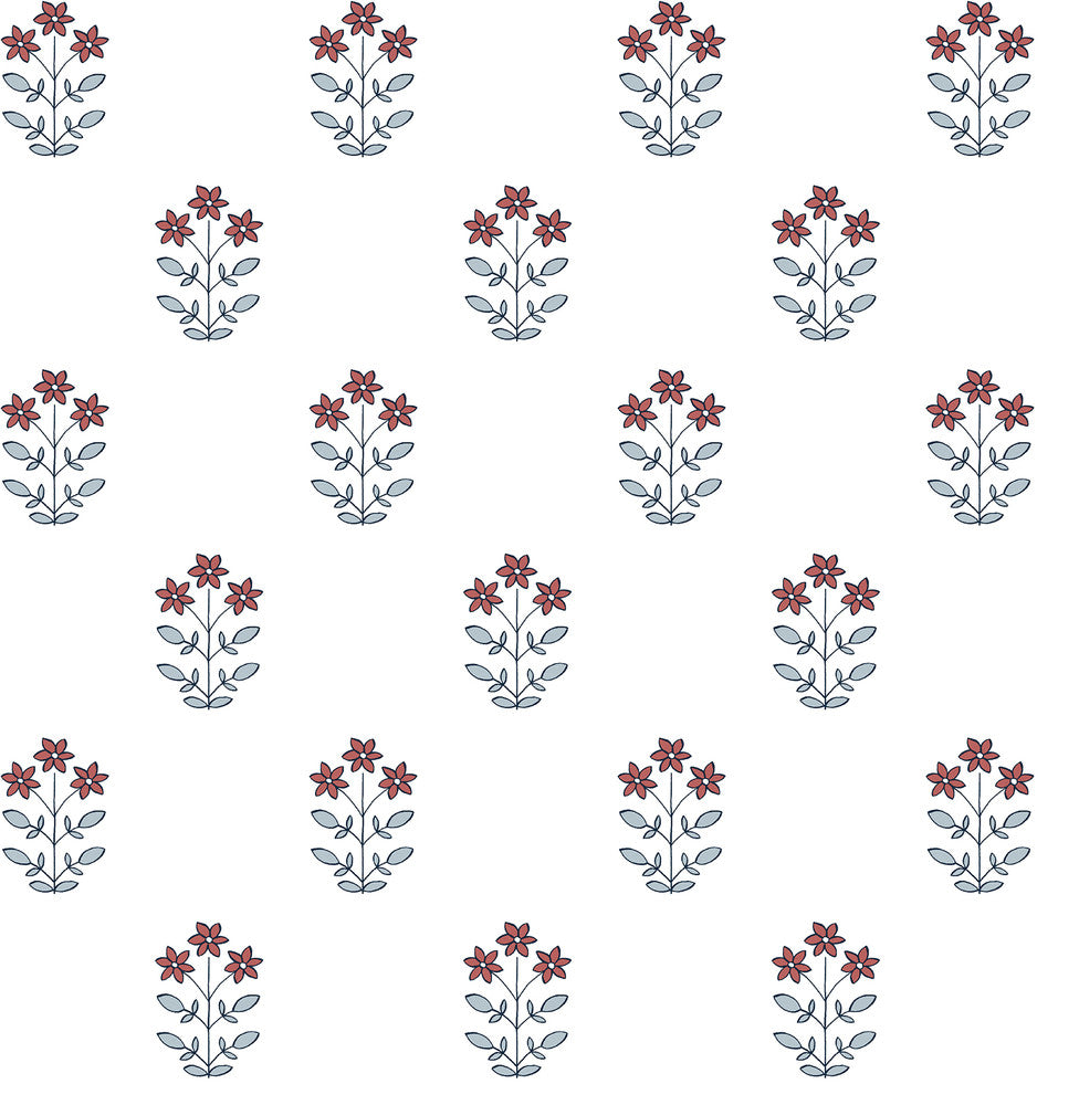 Kit Red Floral Wallpaper by A-Street Prints Erin Gates Covers about 56.4 square feet 20.5-in by 33-ft long roll Unpasted 21 - Fabric Carolina -