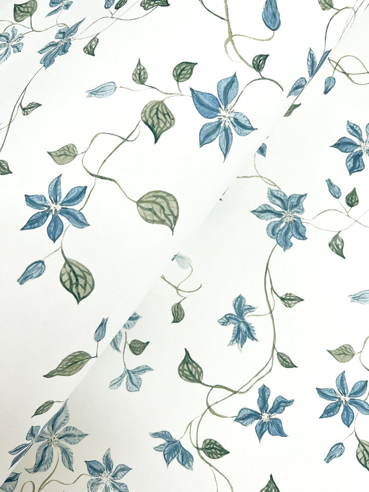 Betsy Blue Heather Floral Trail Wallpaper by A-Street Prints Designer