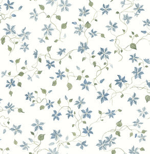 Betsy Blue Heather Floral Trail Wallpaper by A-Street Prints