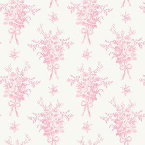 Rosie Arrangements Kiss Pink Bouquet Toss Wallpaper by A-Street Prints