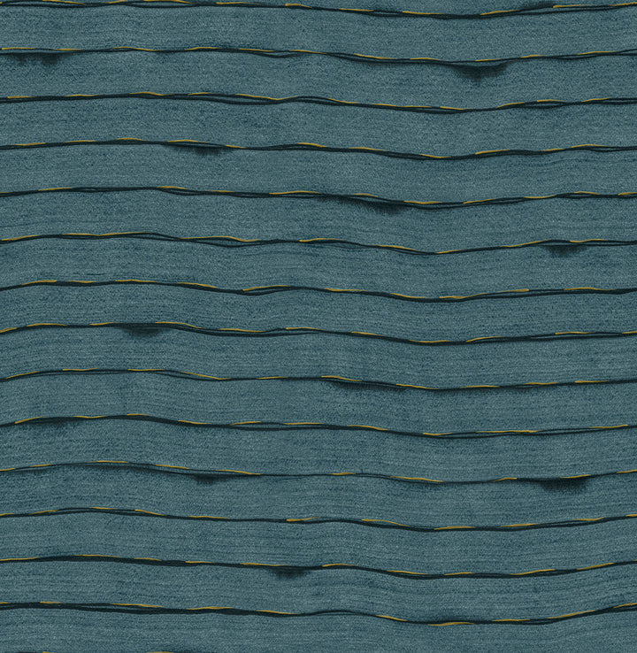 Naia Blue Horizontal Wavy Lines Wallpaper by A-Street Prints Sarah + Ruby Covers about 56.4 square feet 20.5-in by 33-ft long roll Unpasted 21 - Fabric Carolina -