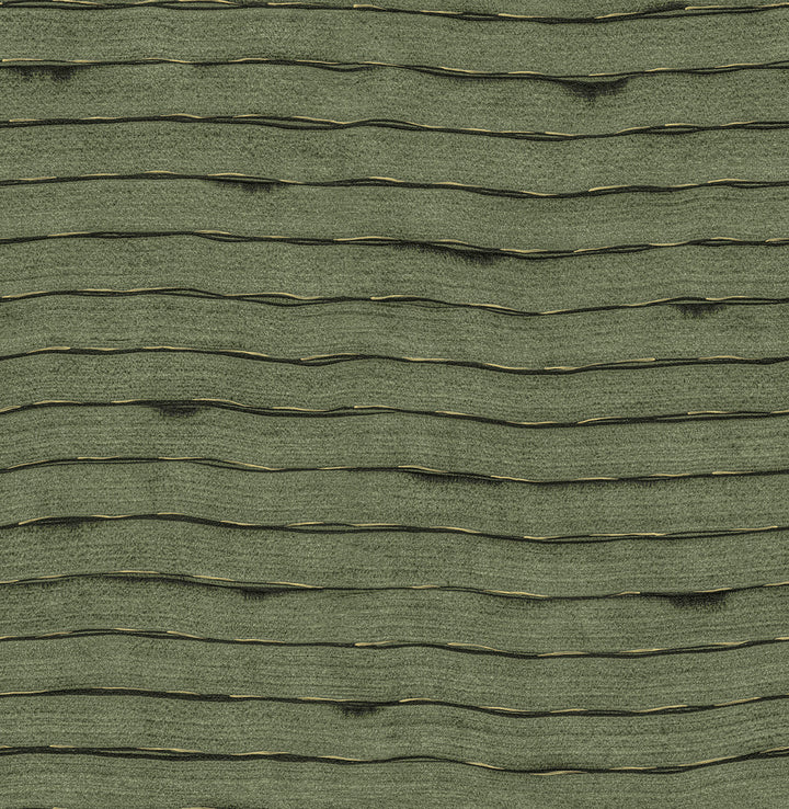 Naia Green Horizontal Wavy Lines Wallpaper by A-Street Prints Sarah + Ruby Covers about 56.4 square feet 20.5-in by 33-ft long roll Unpasted 21 - Fabric Carolina -