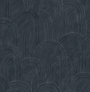 Cabo Indigo Rippled Arches Wallpaper by A-Street Prints