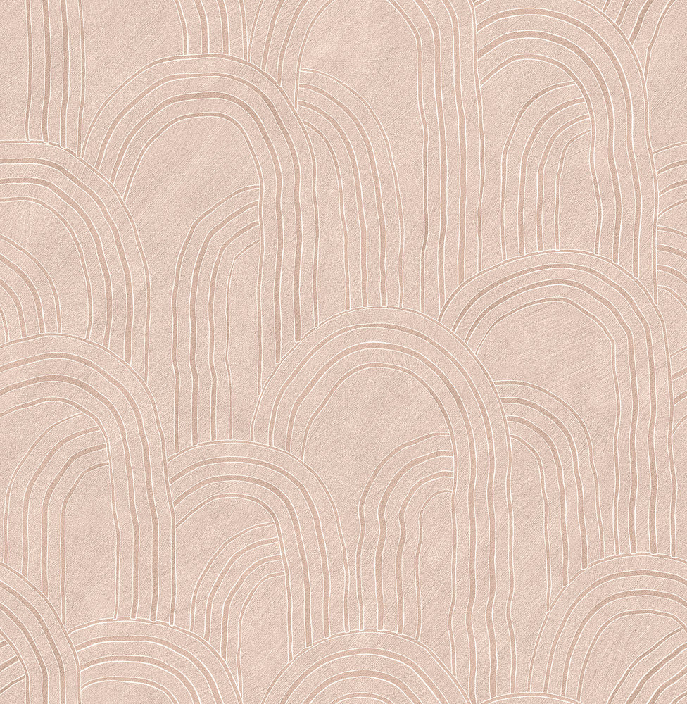 Cabo Pink Rippled Arches Wallpaper by A-Street Prints Sarah + Ruby Covers about 56.4 square feet 20.5-in by 33-ft long roll Unpasted 21 - Fabric Carolina -
