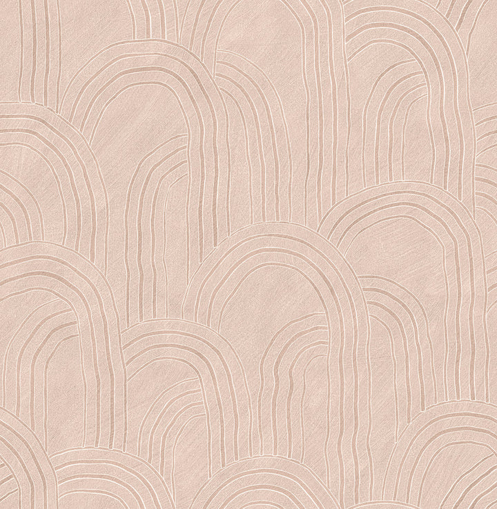 Cabo Pink Rippled Arches Wallpaper by A-Street Prints Sarah + Ruby Covers about 56.4 square feet 20.5-in by 33-ft long roll Unpasted 21 - Fabric Carolina -