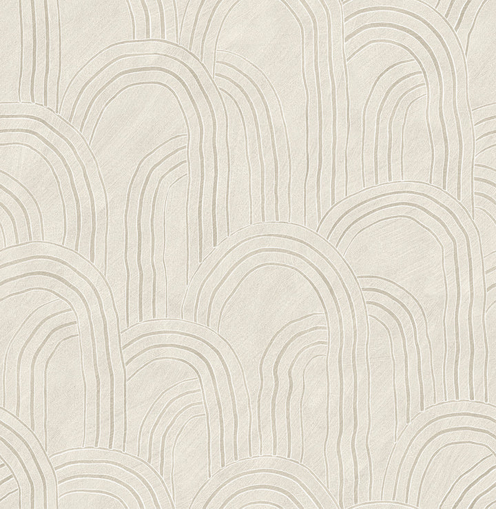 Cabo Cream Rippled Arches Wallpaper by A-Street Prints Sarah + Ruby Covers about 56.4 square feet 20.5-in by 33-ft long roll Unpasted 21 - Fabric Carolina -