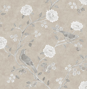 Wellesley Taupe Chinoiserie Wallpaper by A-Street Prints