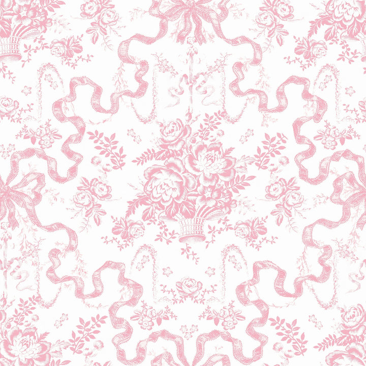 Fairytale Peony Pink Toile Wallpaper by A-Street Prints Designer