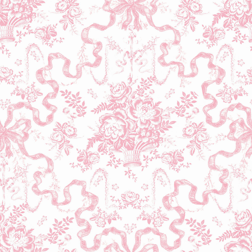 Fairytale Peony Pink Toile Wallpaper by A-Street Prints LoveShackFancy Covers about 56.4 square feet 20.5-in by 33-ft long roll Unpasted 20.5 - Fabric Carolina -