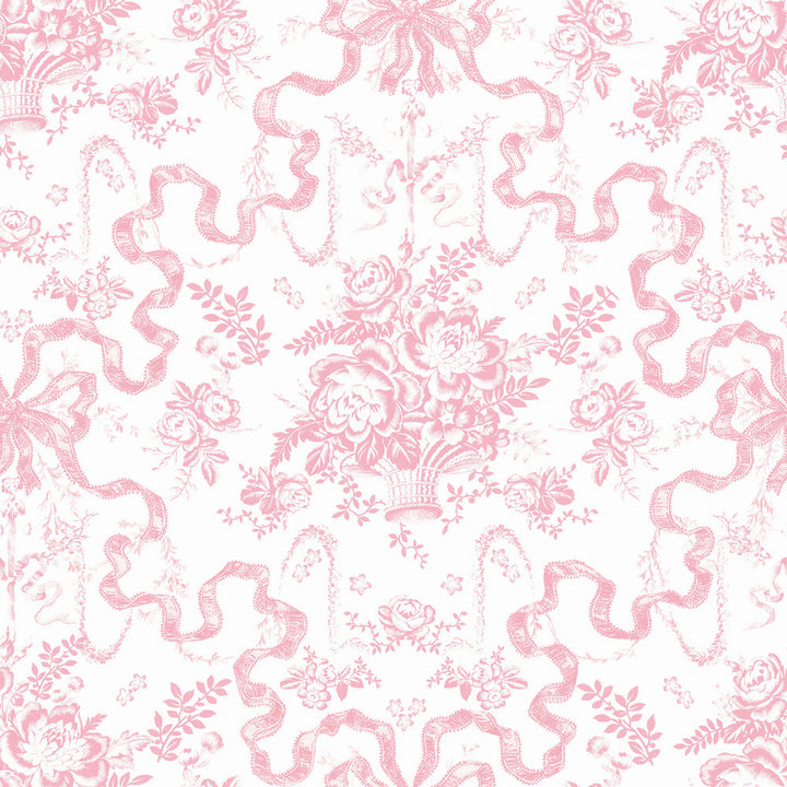 Fairytale Peony Pink Toile Wallpaper by A-Street Prints LoveShackFancy Covers about 56.4 square feet 20.5-in by 33-ft long roll Unpasted 20.5 - Fabric Carolina -