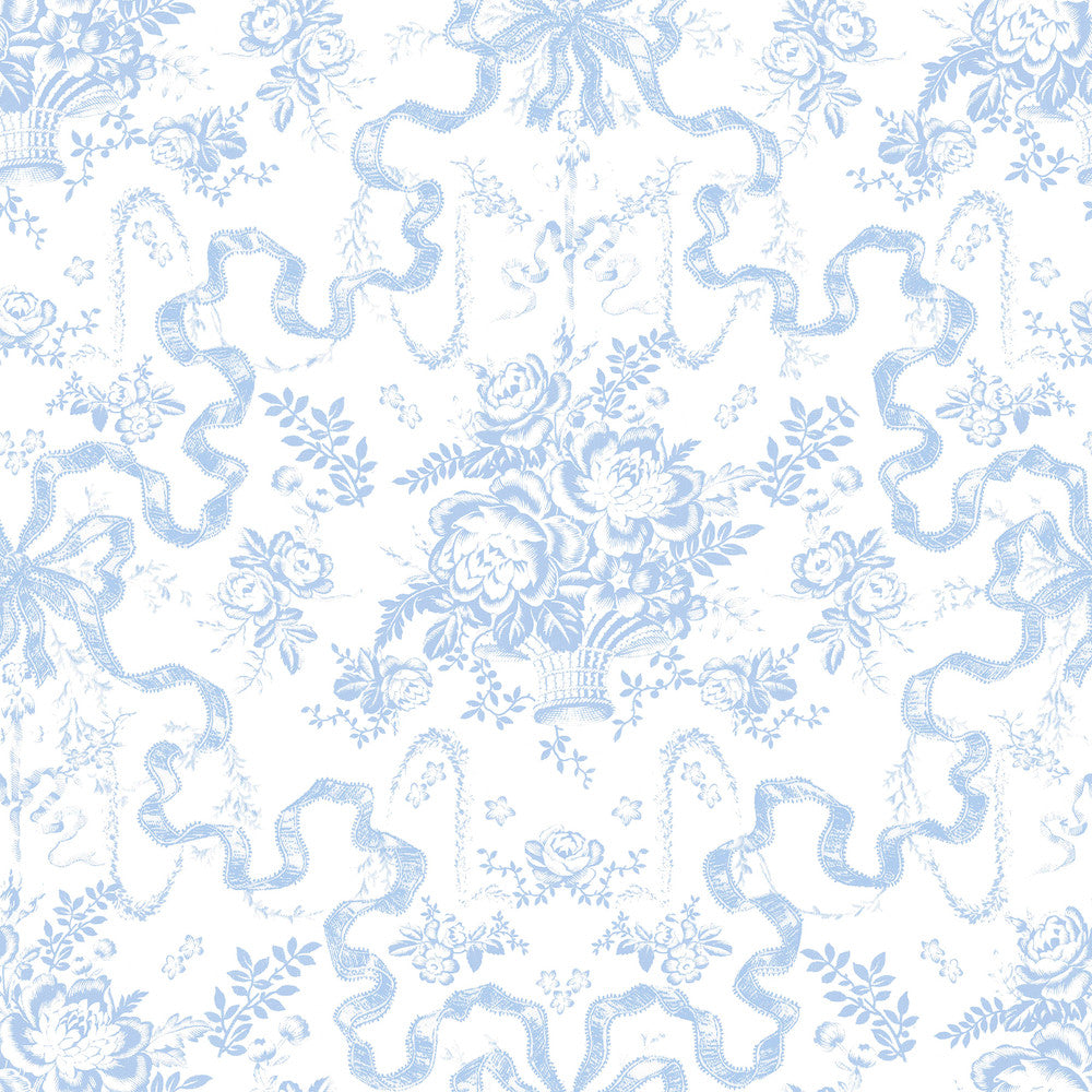 Fairytale Blissful Blue Toile Wallpaper by A-Street Prints LoveShackFancy Covers about 56.4 square feet 20.5-in by 33-ft long roll Unpasted 20.5 - Fabric Carolina -