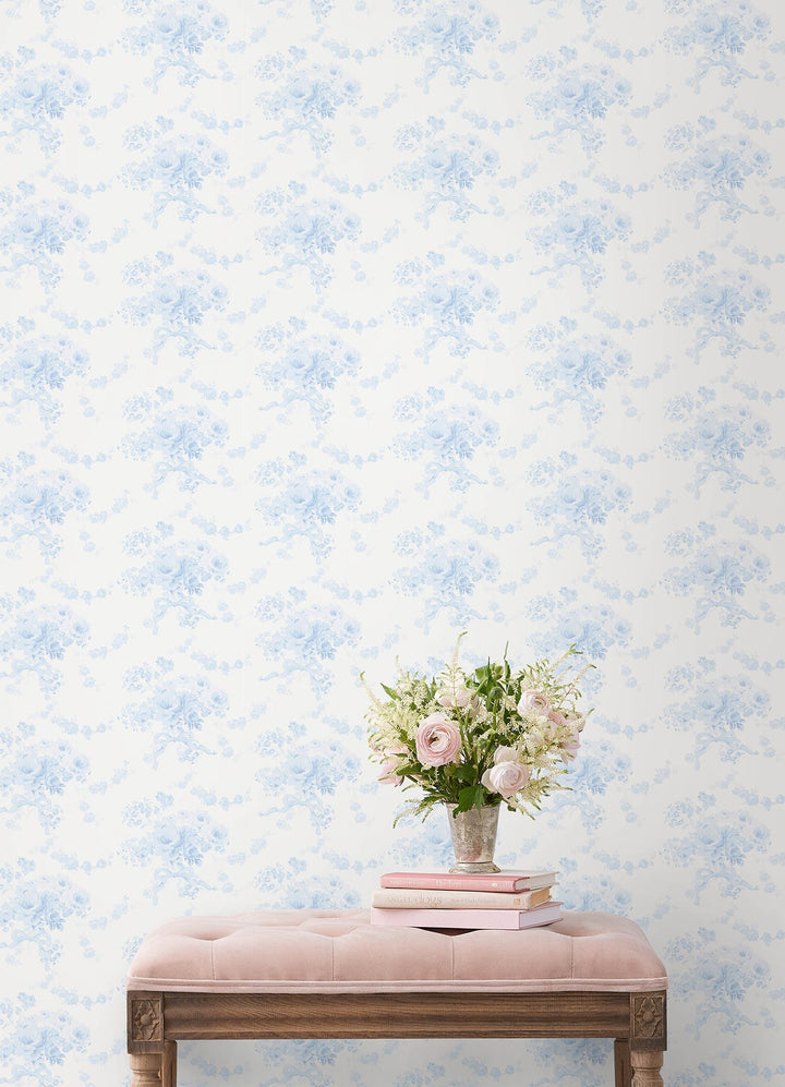 Champagne Harbor Powdered Blue Wallpaper by A-Street Prints Designer