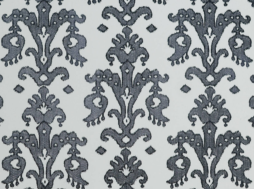 Astra Slate 92 by Jennifer Adams Fabric our website for purchase 100% Cotton Embroidery Piece Dyed India 30000 Horizontal: 20.5" and Vertical: 14.5" 57" - Fabric Carolina -