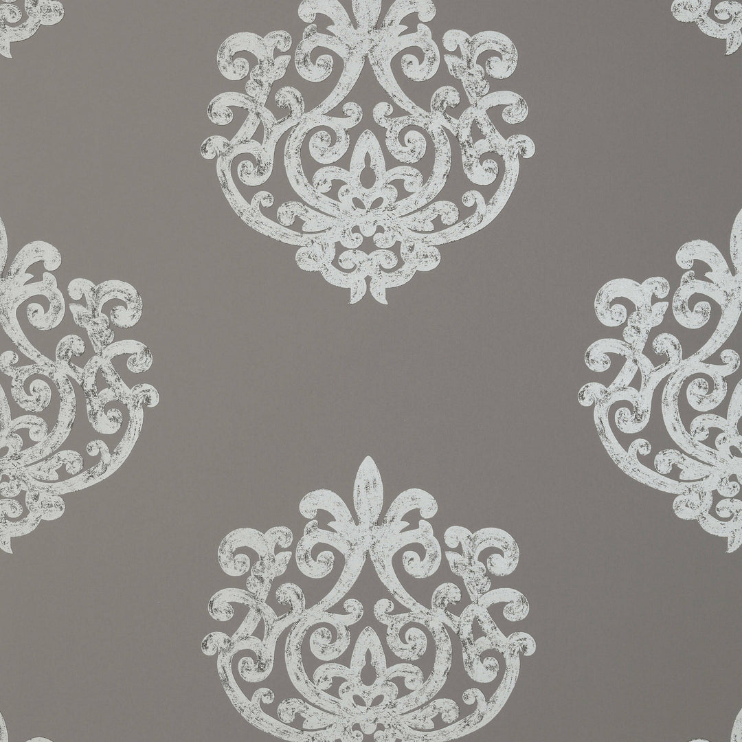 ARRAN - Metallic on Dark Taupe By Anna French Wallpaper