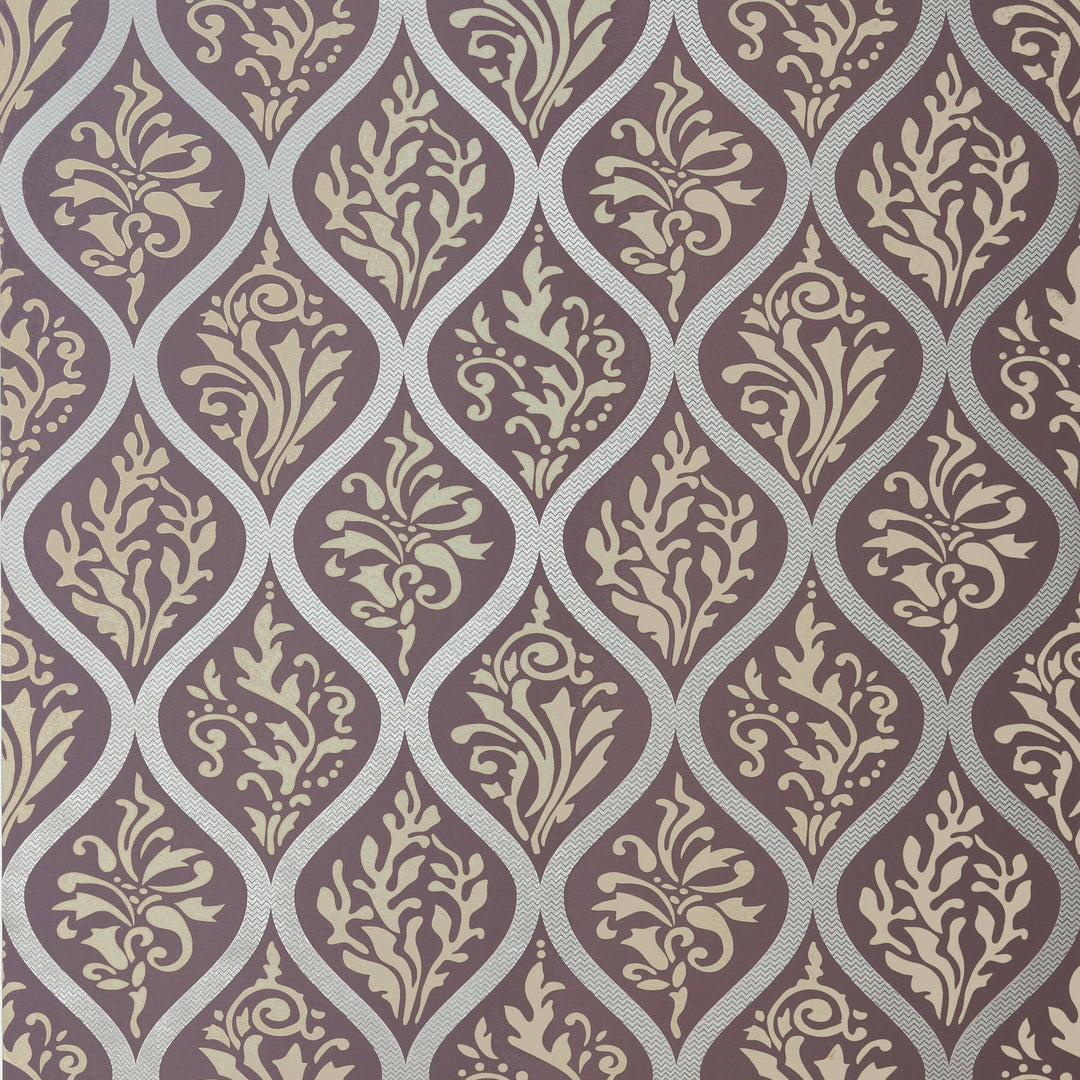 FRANCIS - Metallic on Plum By Anna French Wallpaper