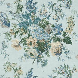 Garden Club Blue AT16134 by Thibaut Wallpaper