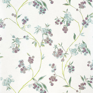 Edo Bloom Lavender on Pearl AT16154 by Thibaut Wallpaper