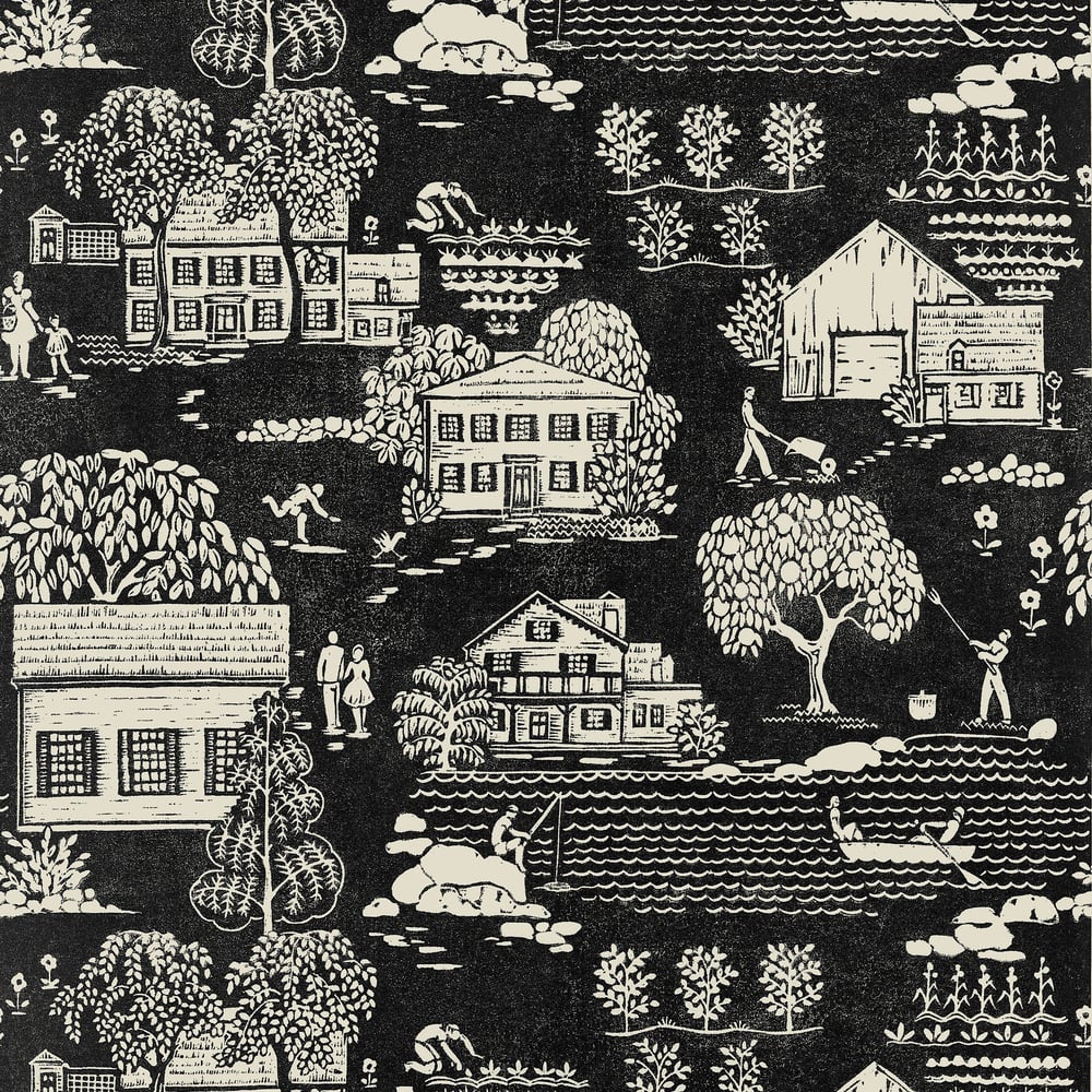 Farmingdale Black AT16163 by Thibaut Wallpaper Thibaut Wallpaper Farmingdale Black AT16163Wallpaper SOLEIL Non Woven Wallpaper U.S.A </p><p>Repeat: H: , V: 21  (53.34 cm) 27 in  (68.58 cm) - Fabric Carolina -