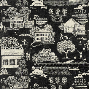 Farmingdale Black AT16163 by Thibaut Wallpaper