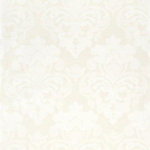 Darcey Damask Pearl on Off White AT16171 by Thibaut Wallpaper