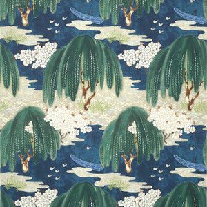Willow Tree Navy AT23110 by Anna French Wallpaper