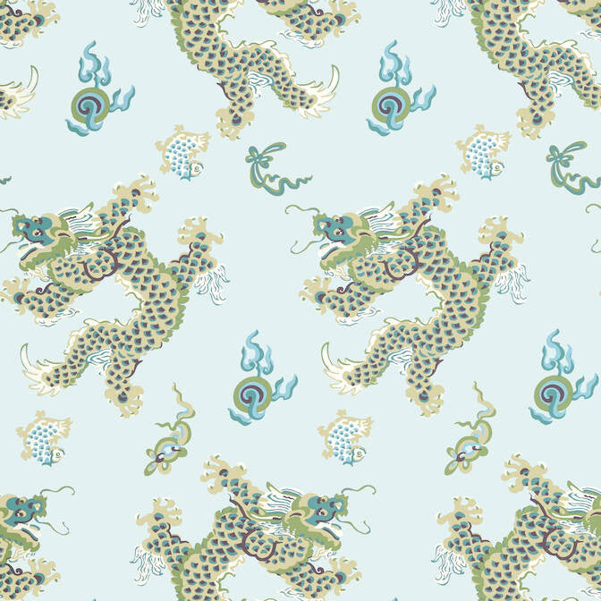 Dragon Dance Spa Blue AT23180 by Anna French Wallpaper Anna French Wallpaper Dragon Dance Spa Blue AT23180Wallpaper Willow Tree Wallpaper UNITED STATES </p><p>Repeat: V: - 27 - Fabric Carolina -