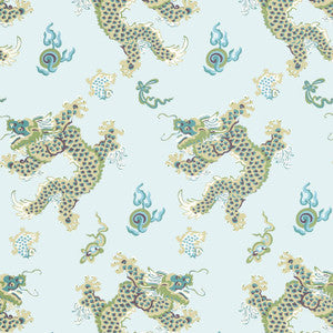 Dragon Dance Spa Blue AT23180 by Anna French Wallpaper