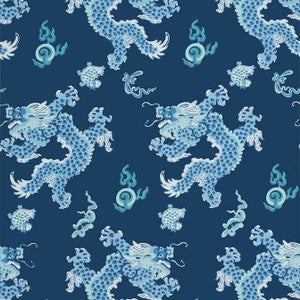 Dragon Dance Navy AT23181 by Anna French Wallpaper